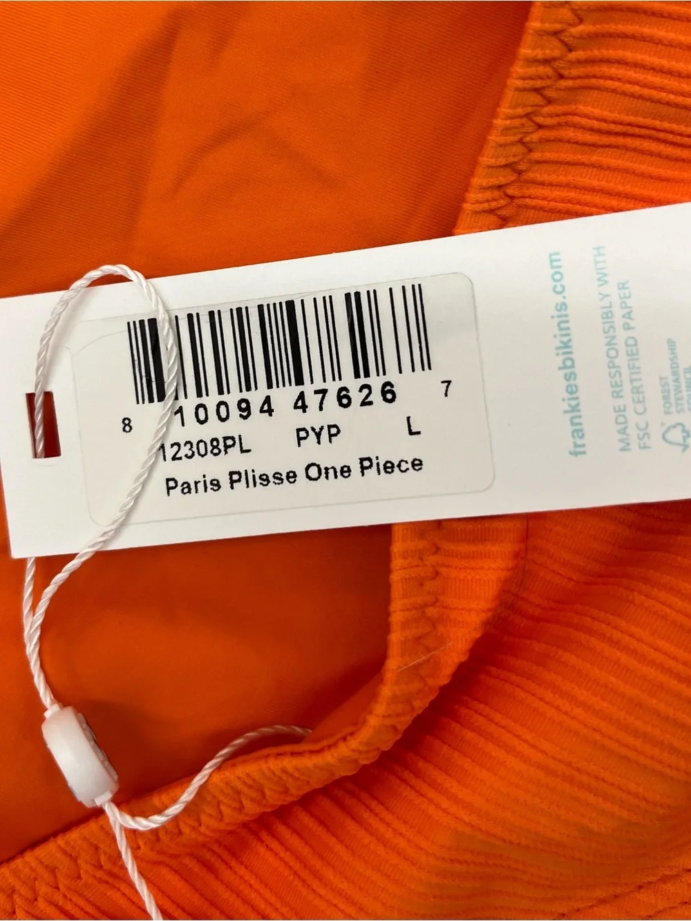 Frankie's Bikinis Paris Plissé Halter One-Piece in Bright Orange